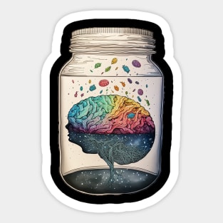 Brain In A Jar Sticker